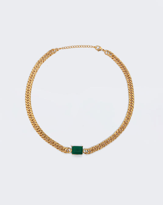 Cuban Cupid Choker - Green Onyx