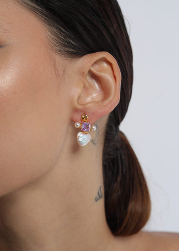 Cou Cou Purple Heart Earrings
