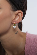 Load image into Gallery viewer, Cou Cou Green Heart Earrings
