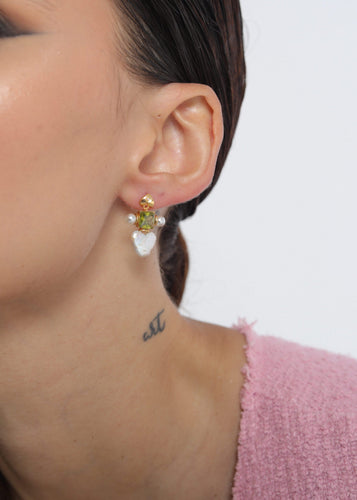 Cou Cou Green Heart Earrings