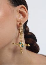 Load image into Gallery viewer, Tara Cross Hoops
