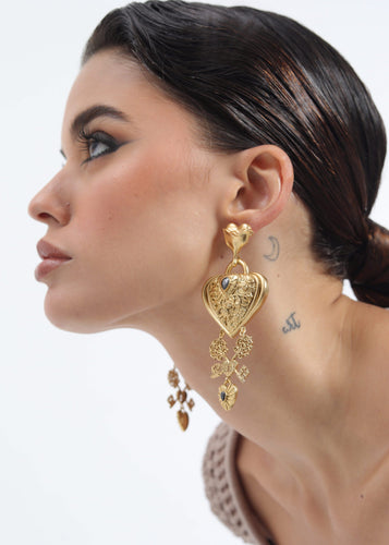 Cordelia Key Heart Earrings