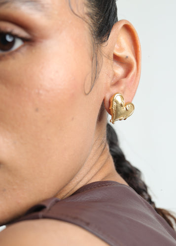 Heart Of Gold Studs