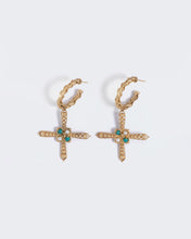 Load image into Gallery viewer, Tara Cross Hoops
