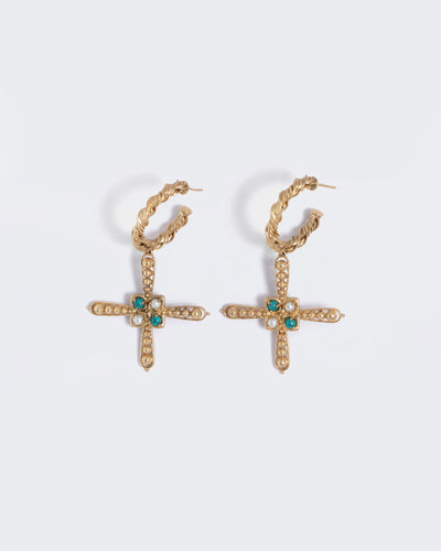 Tara Cross Hoops