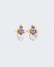 Load image into Gallery viewer, Cou Cou Purple Heart Earrings
