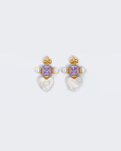 Cou Cou Purple Heart Earrings