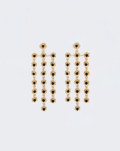 Masharabiya Earrings- Black Onyx