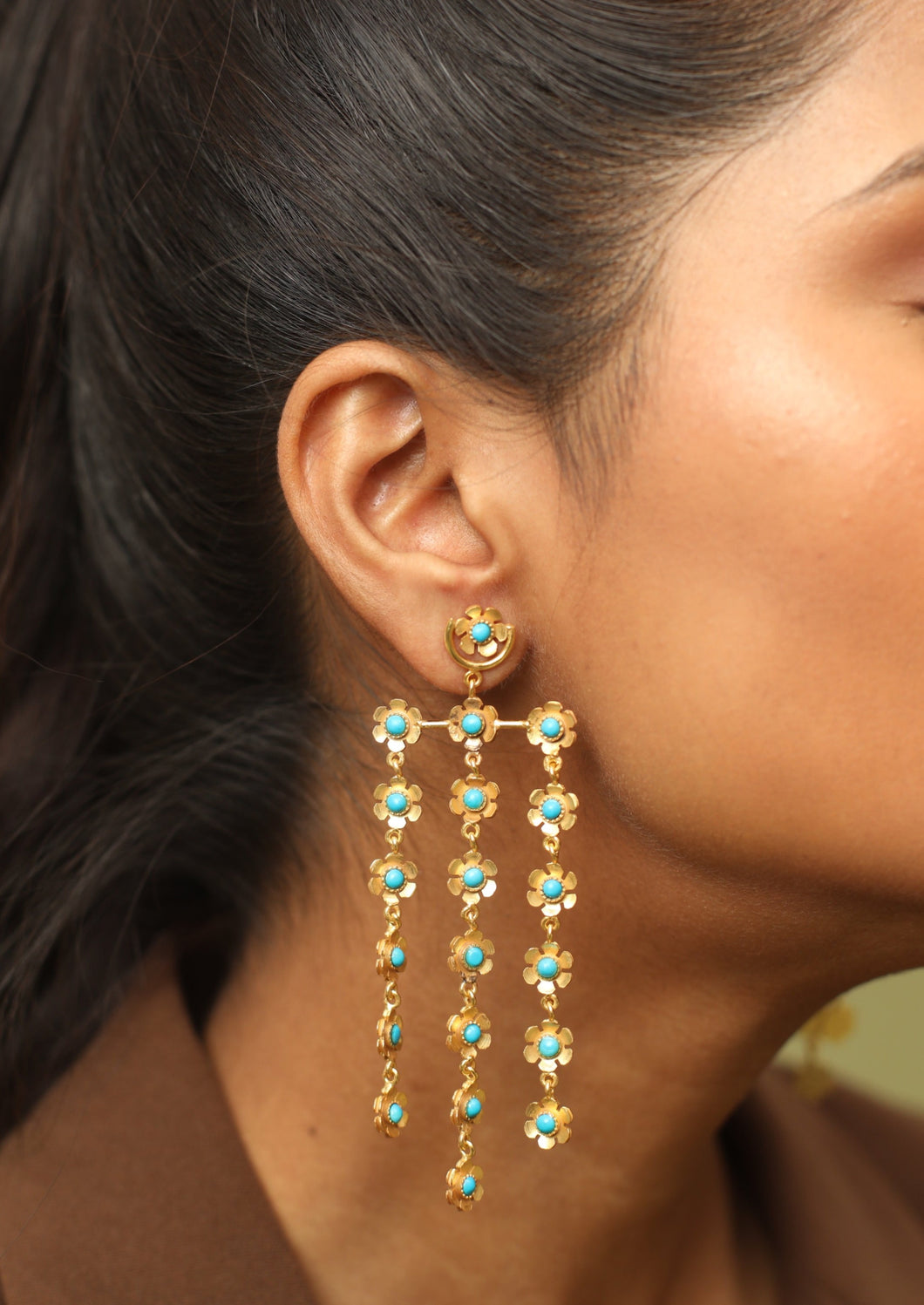 Masharabiya Earrings - Turquoise