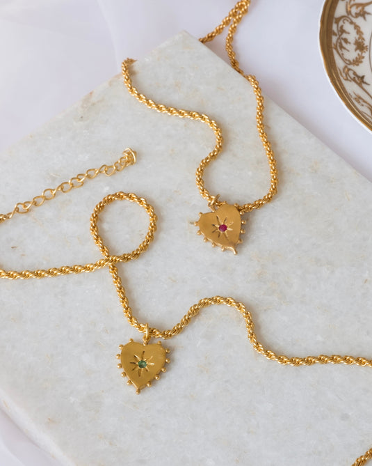 Fitzgerald Pendant With Chain - Emerald